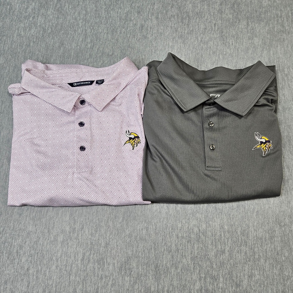 Minnesota Vikings Cutter & Buck Polo Shirt Mens 4XB CB Lot of 2